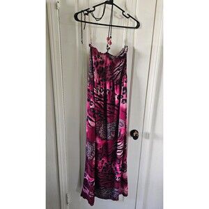 Stylish Chesley Halter Maxi Dress pink/Magenta Womens sz xl